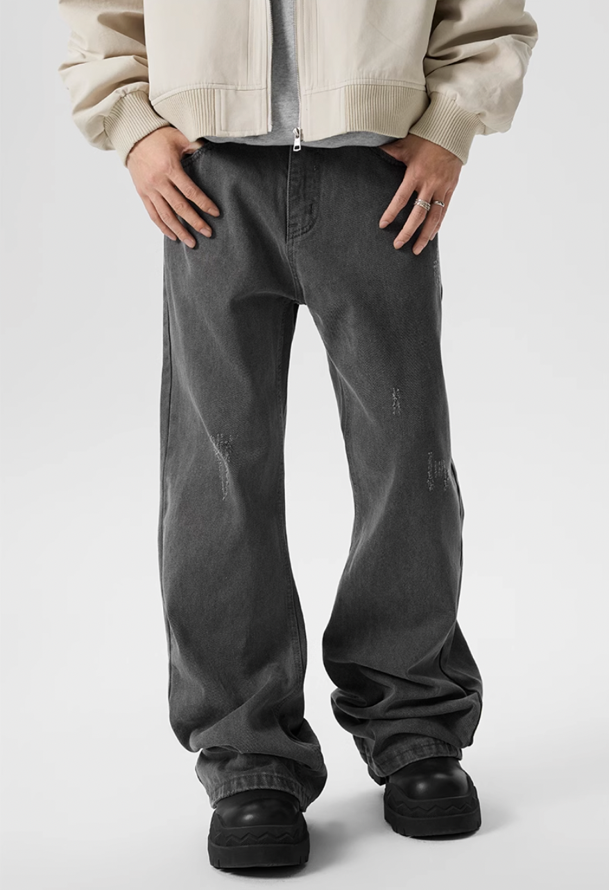 Achock Washed Black Frayed Flared Jeans | Face 3 Face