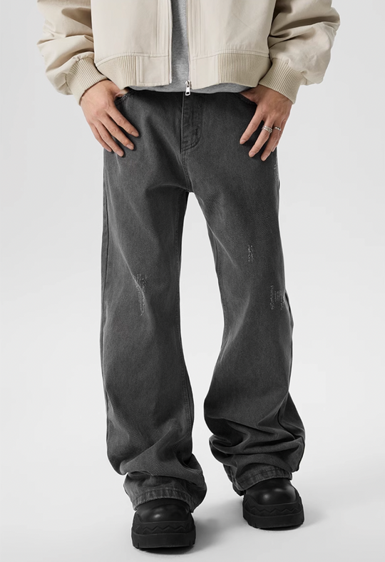 Achock Washed Black Frayed Flared Jeans | Face 3 Face