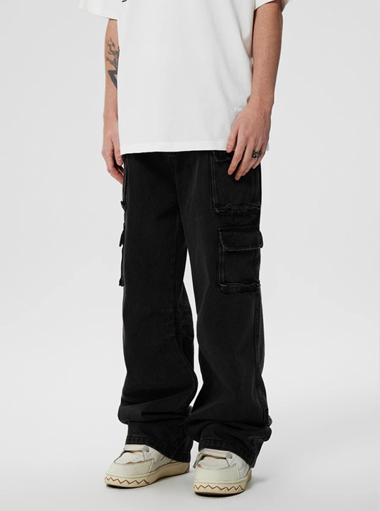 Achock Washed Multi Pocket Work Cargo Pants | Face 3 Face
