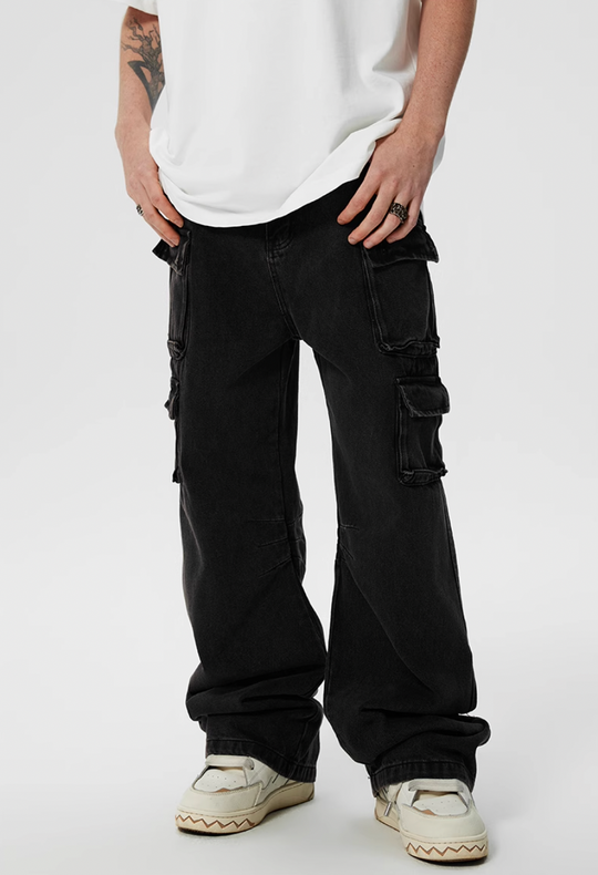 Achock Washed Multi Pocket Work Cargo Pants | Face 3 Face