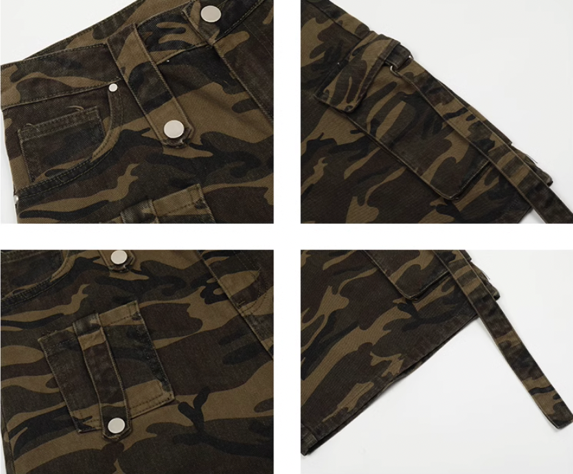 Achock Large Pockets Camouflage Cargo Shorts | Face 3 Face