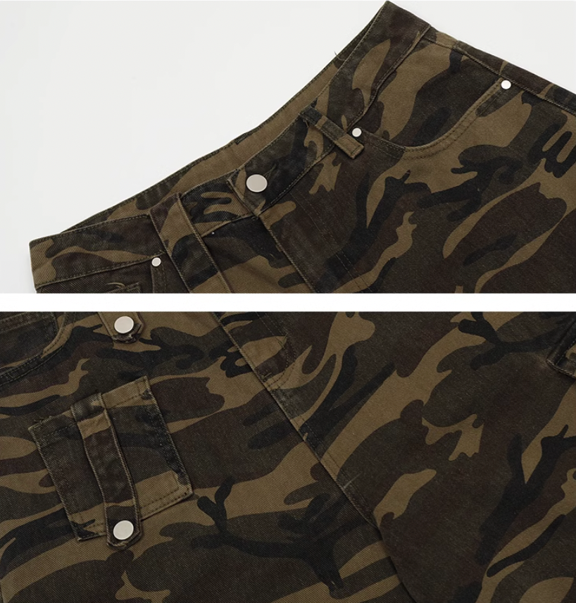 Achock Large Pockets Camouflage Cargo Shorts | Face 3 Face