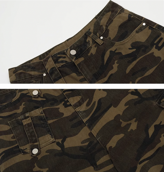 Achock Large Pockets Camouflage Cargo Shorts | Face 3 Face