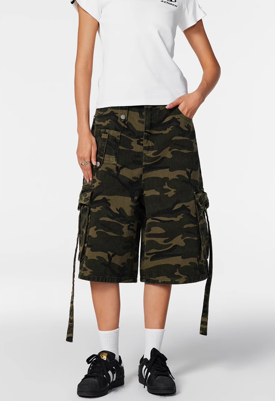 Achock Large Pockets Camouflage Cargo Shorts | Face 3 Face