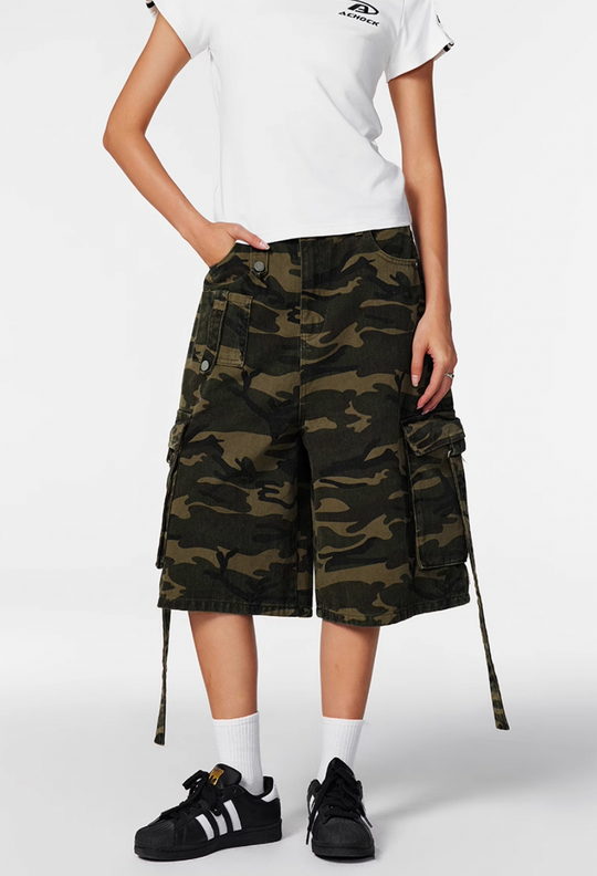 Achock Large Pockets Camouflage Cargo Shorts | Face 3 Face