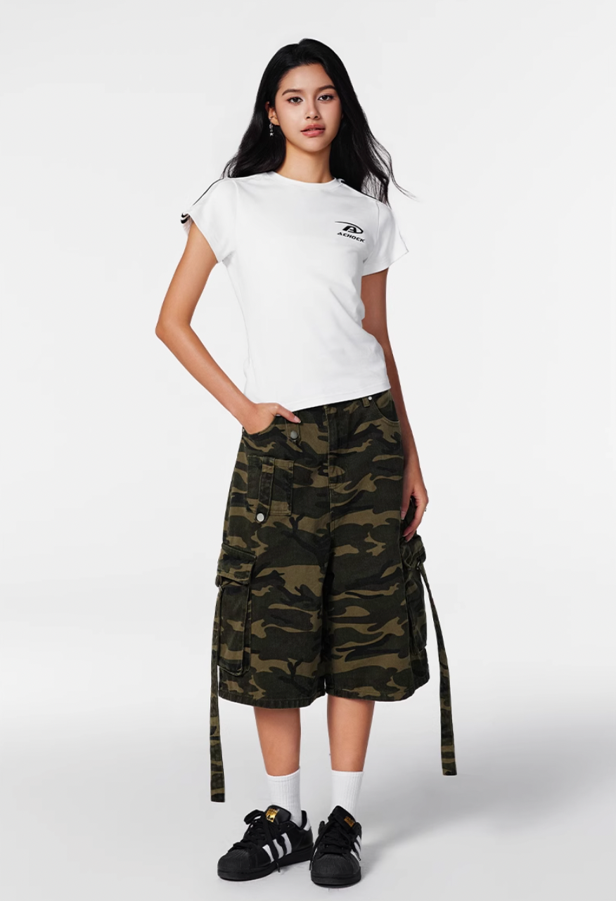 Achock Large Pockets Camouflage Cargo Shorts | Face 3 Face