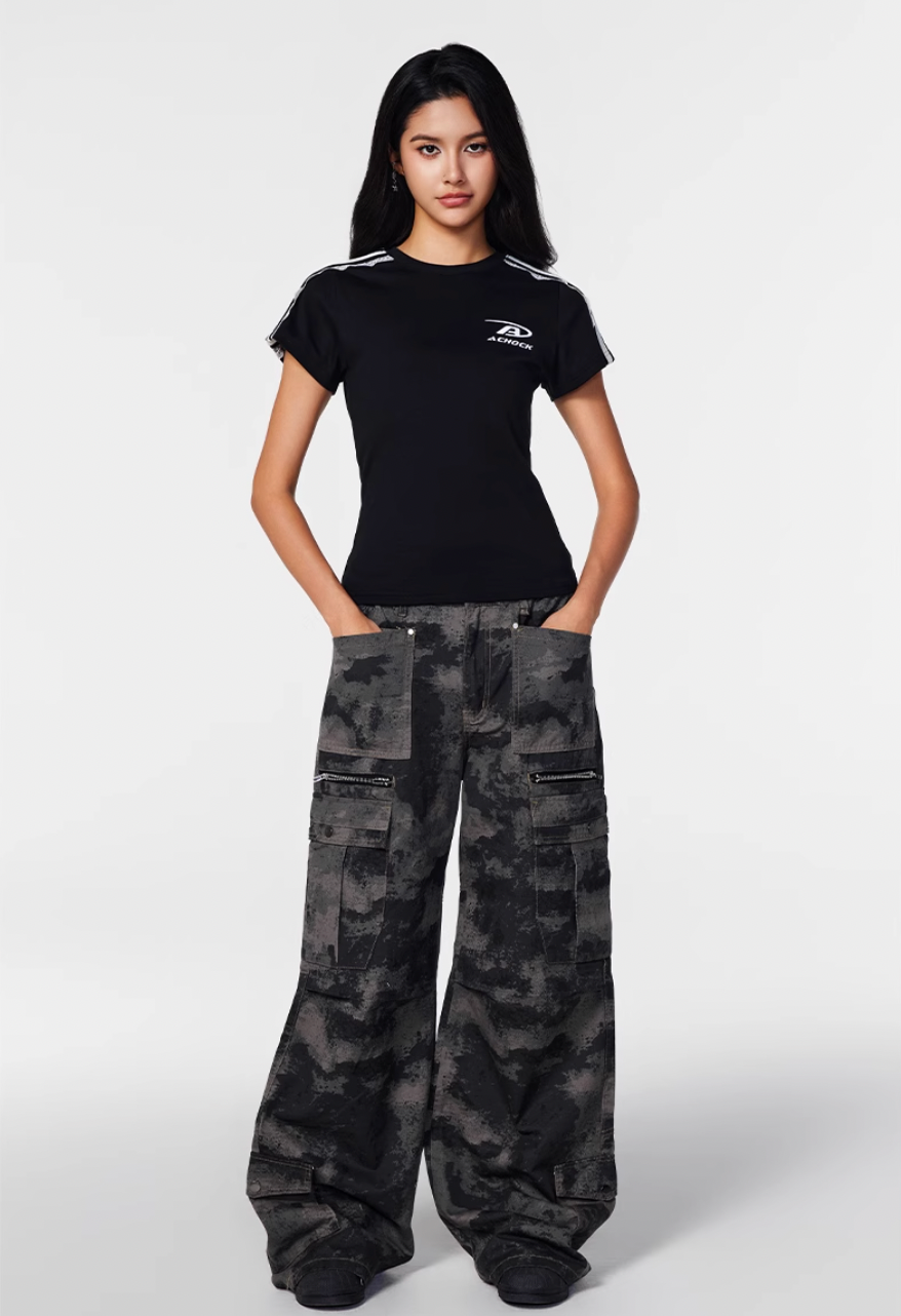 Multi pocket cargo pants | Achock Camouflage Spice Girls Baggy Cargo Pants | Face 3 Face