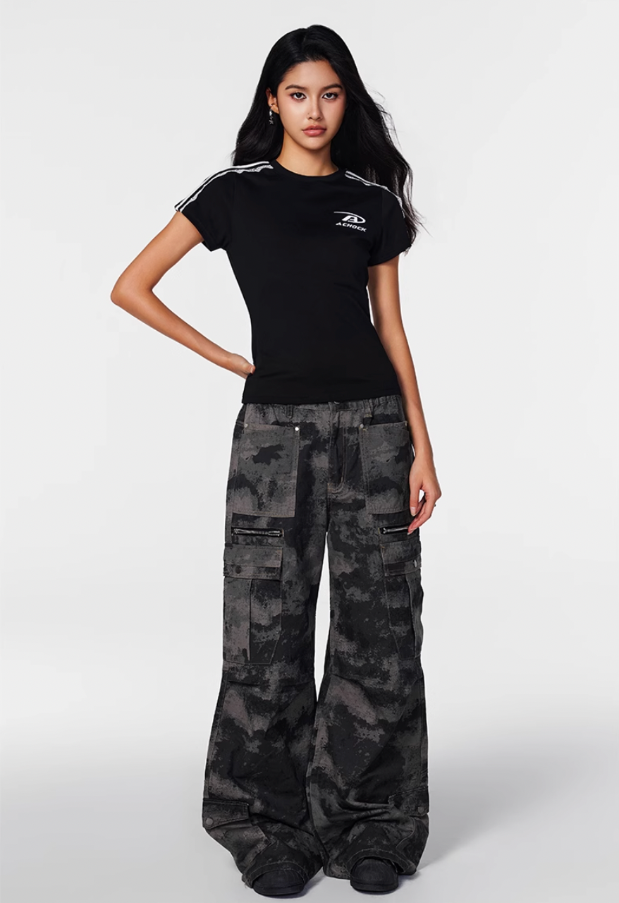 Multi pocket cargo pants | Achock Camouflage Spice Girls Baggy Cargo Pants | Face 3 Face