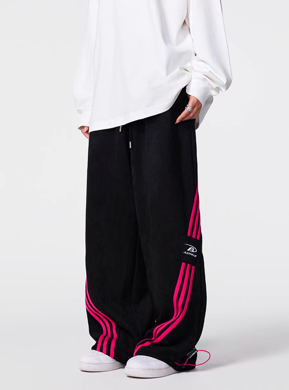 Achock Striped Stitching Baggy Track Pants | Face 3 Face