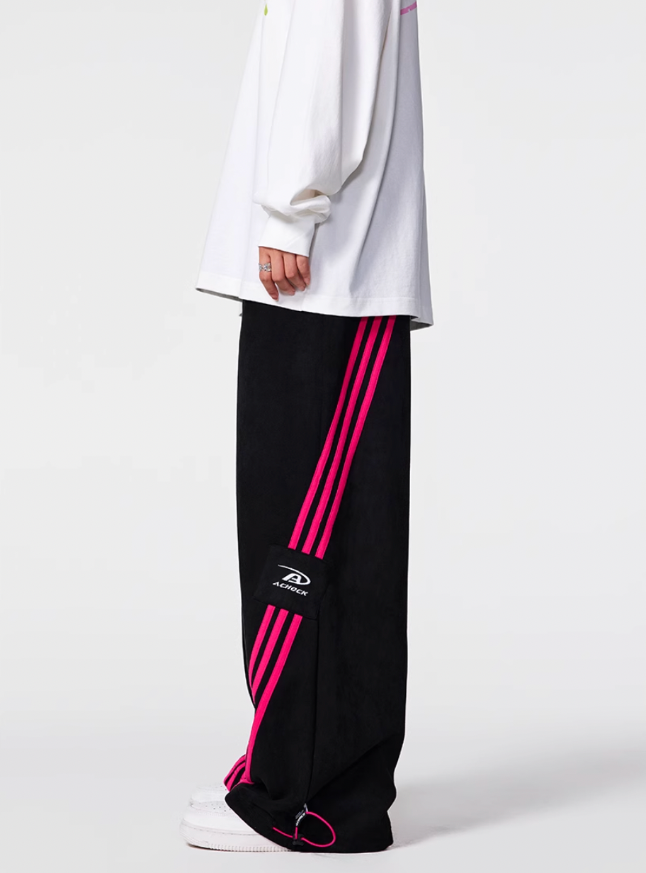 Achock Striped Stitching Baggy Track Pants | Face 3 Face
