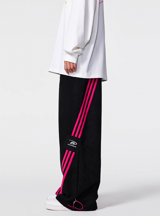 Achock Striped Stitching Baggy Track Pants | Face 3 Face