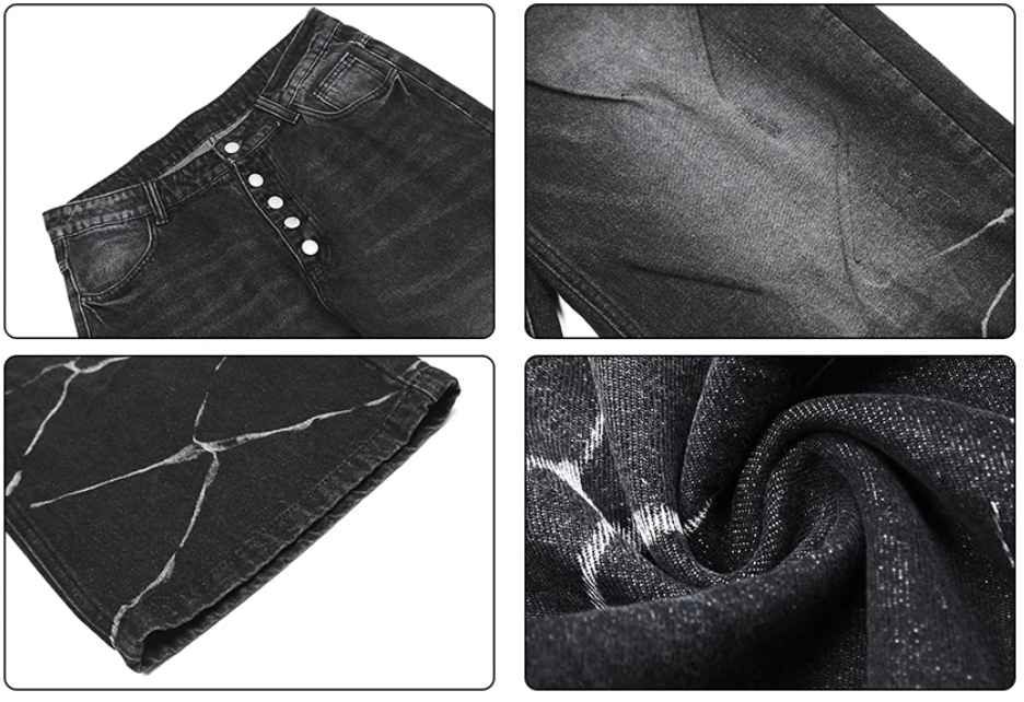 Achock Washed Wave Baggy Jeans | Face 3 Face