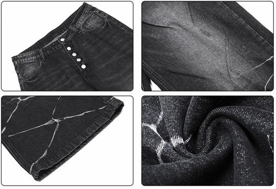 Achock Washed Wave Baggy Jeans | Face 3 Face