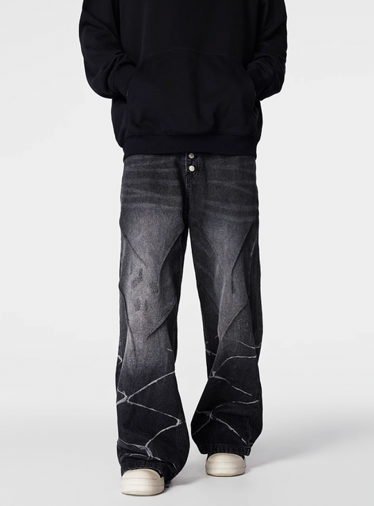 Achock Washed Wave Baggy Jeans | Face 3 Face