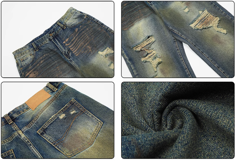 Achock Washed Worn Holes Distressed Jeans | Face 3 Face