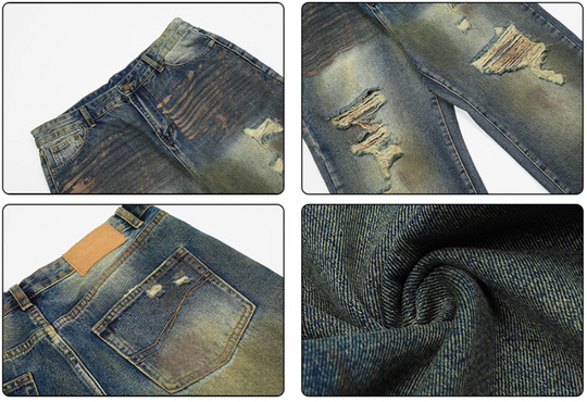 Achock Washed Worn Holes Distressed Jeans | Face 3 Face