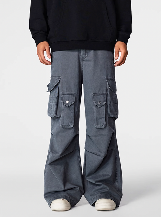 Achock Washed Gray Work Cargo Pants | Face 3 Face