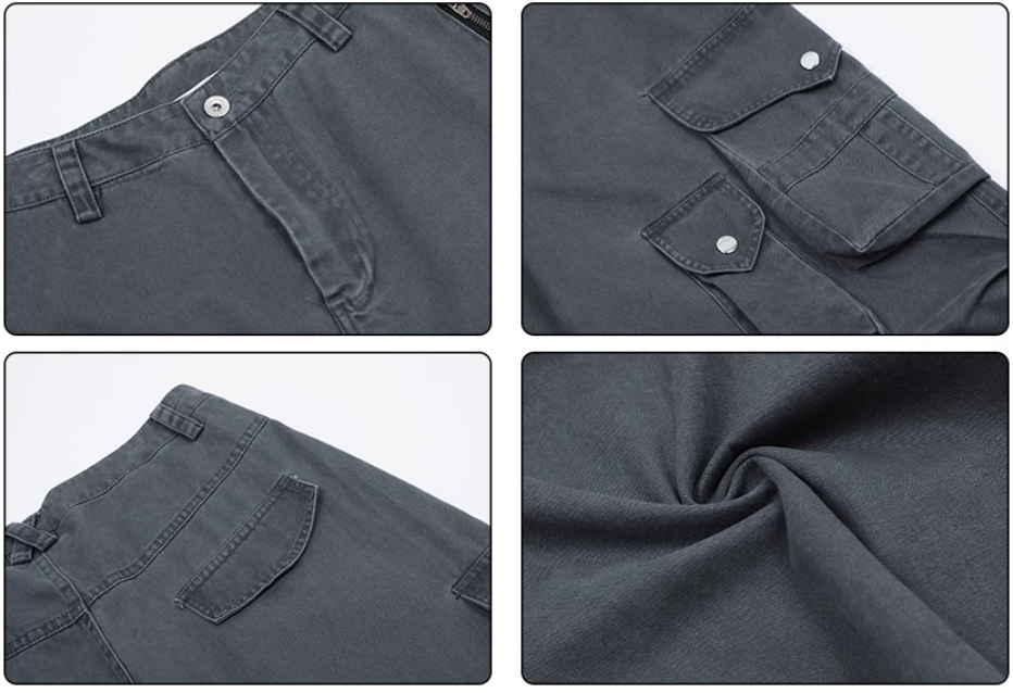 Achock Washed Gray Work Cargo Pants | Face 3 Face