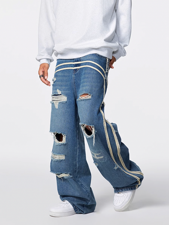 Achock Washed Broken Hole Distressed Jeans | Face 3 Face