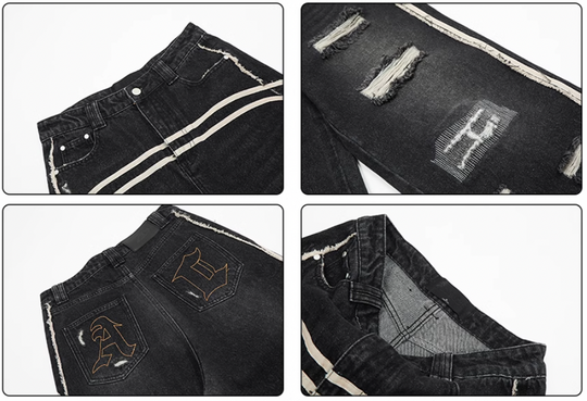Achock Washed Broken Hole Distressed Jeans | Face 3 Face