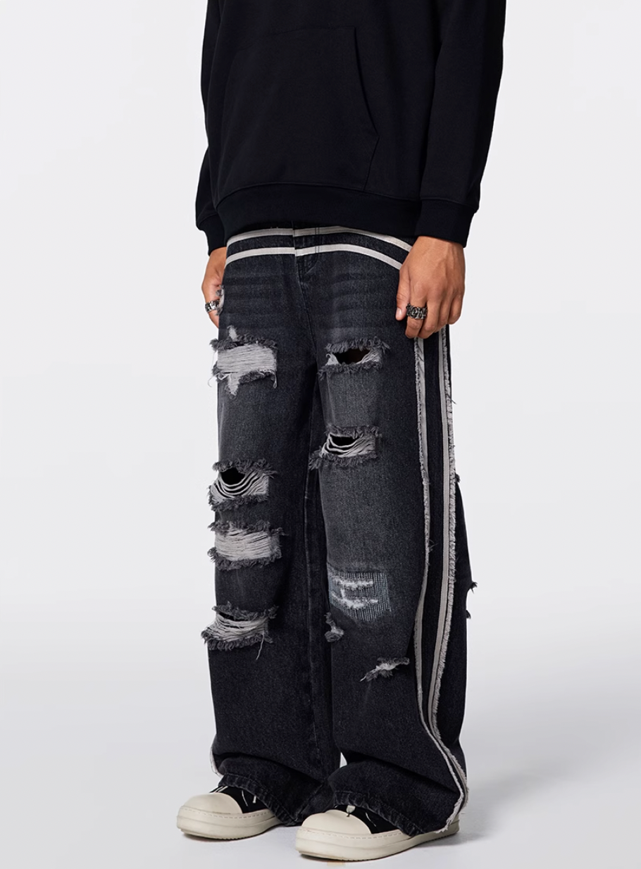 Achock Washed Broken Hole Distressed Jeans | Face 3 Face