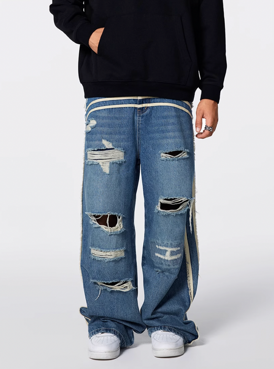 Achock Washed Broken Hole Distressed Jeans | Face 3 Face