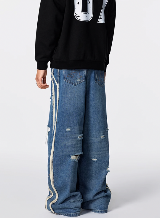 Achock Washed Broken Hole Distressed Jeans | Face 3 Face