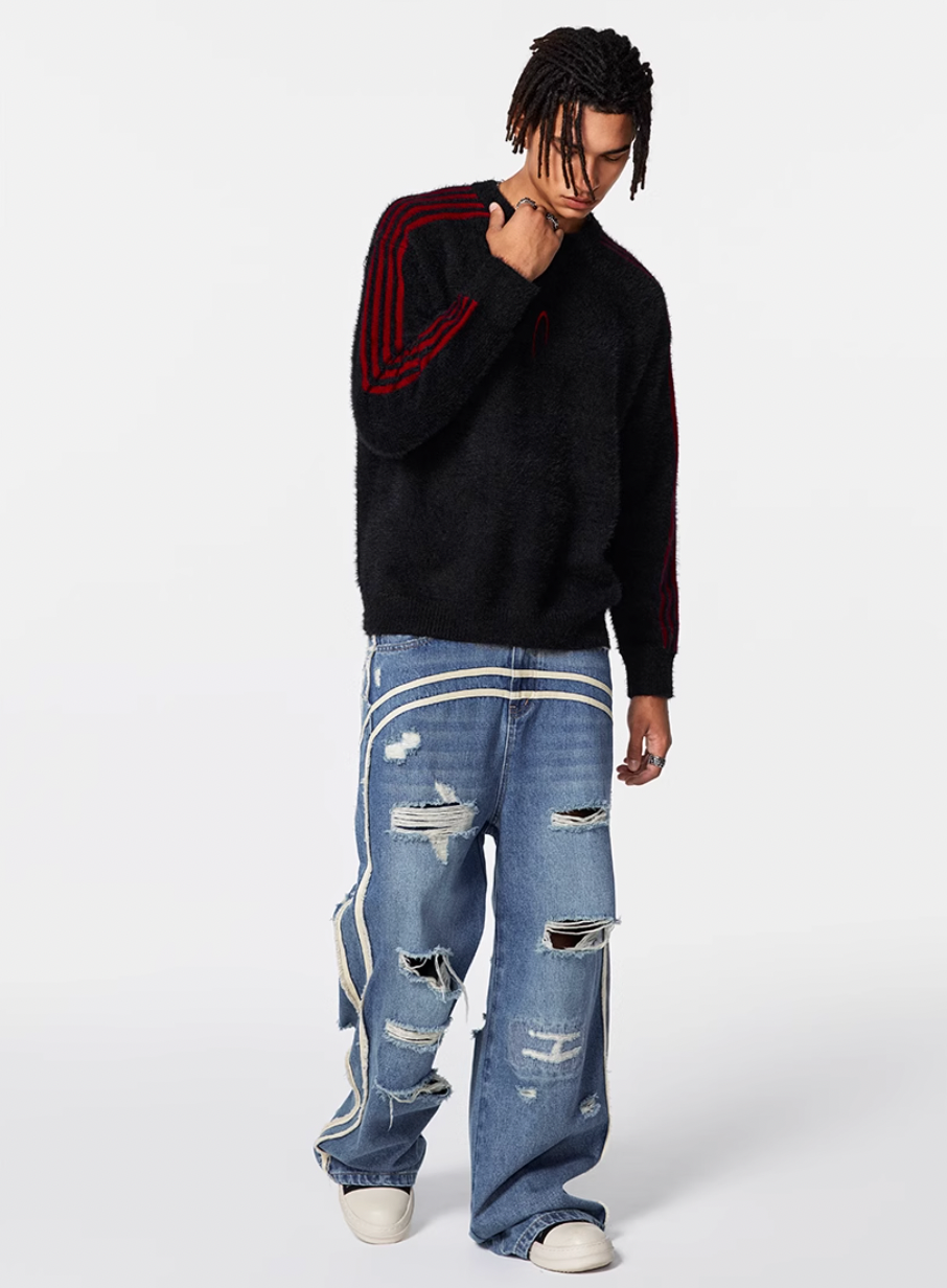 Achock Washed Broken Hole Distressed Jeans | Face 3 Face