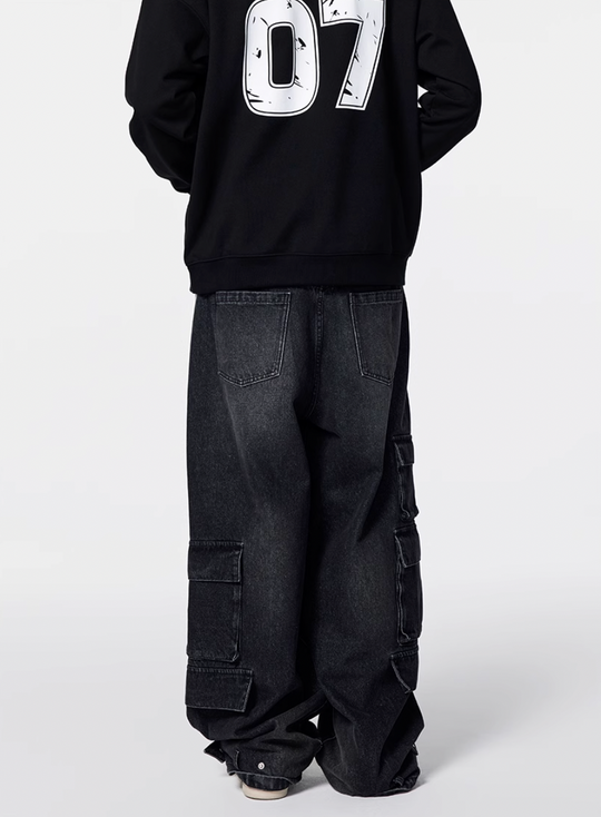 Achock Striped Multi Pocket Work Baggy Jeans | Face 3 Face