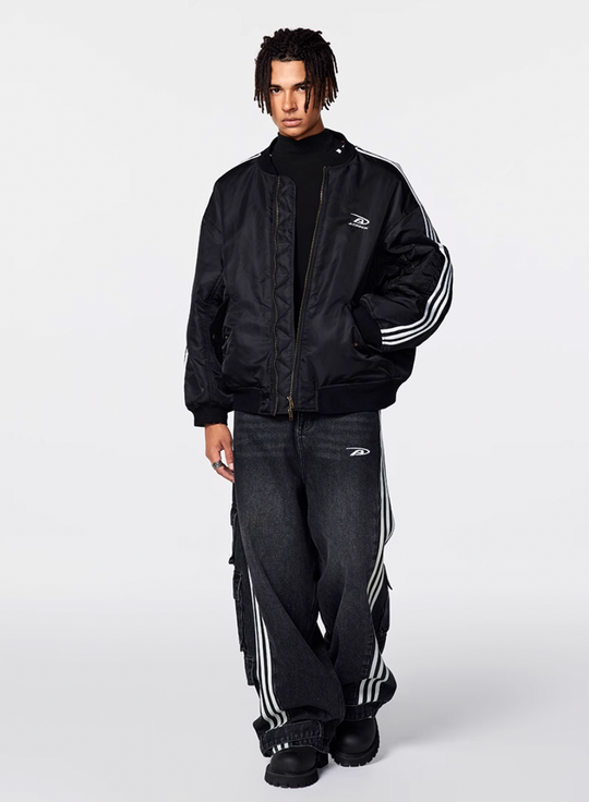 Achock Striped Multi Pocket Work Baggy Jeans | Face 3 Face