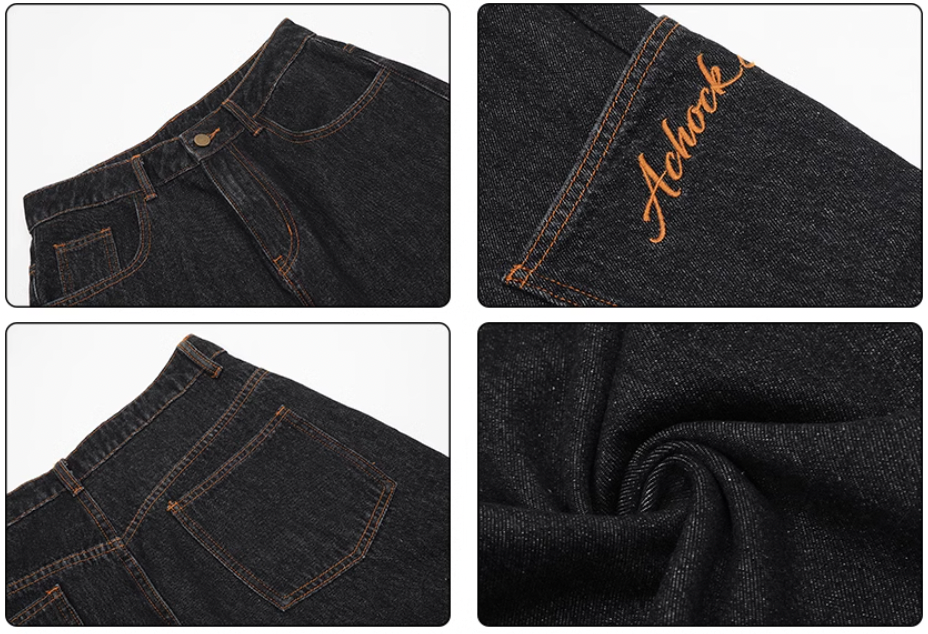 Achock Large Pockets Baggy Jeans | Face 3 Face