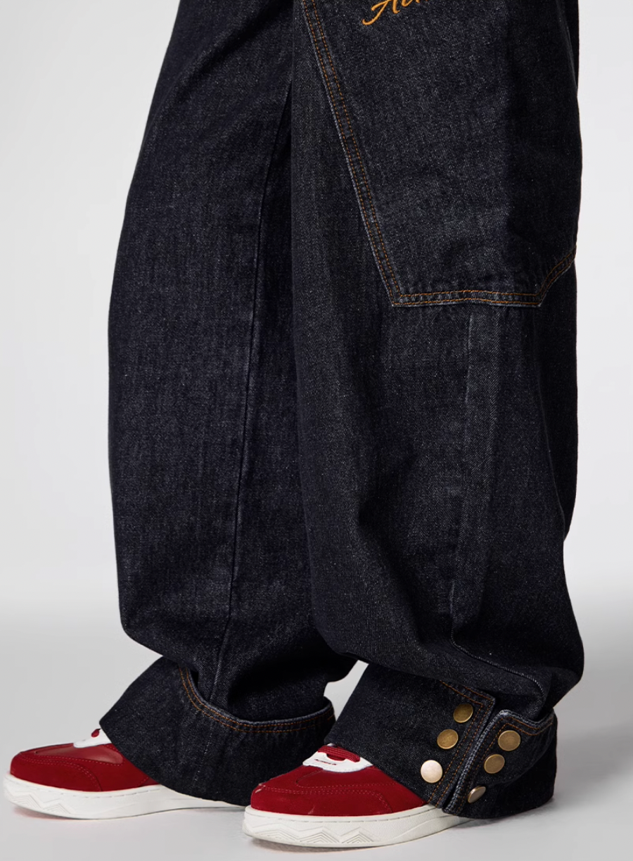 Achock Large Pockets Baggy Jeans | Face 3 Face