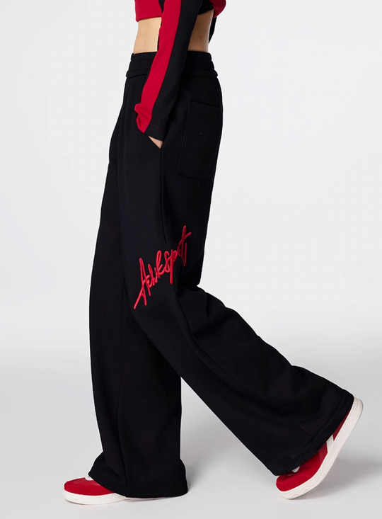 Achock Logo Embroidery Baggy Sweatpants | Face 3 Face