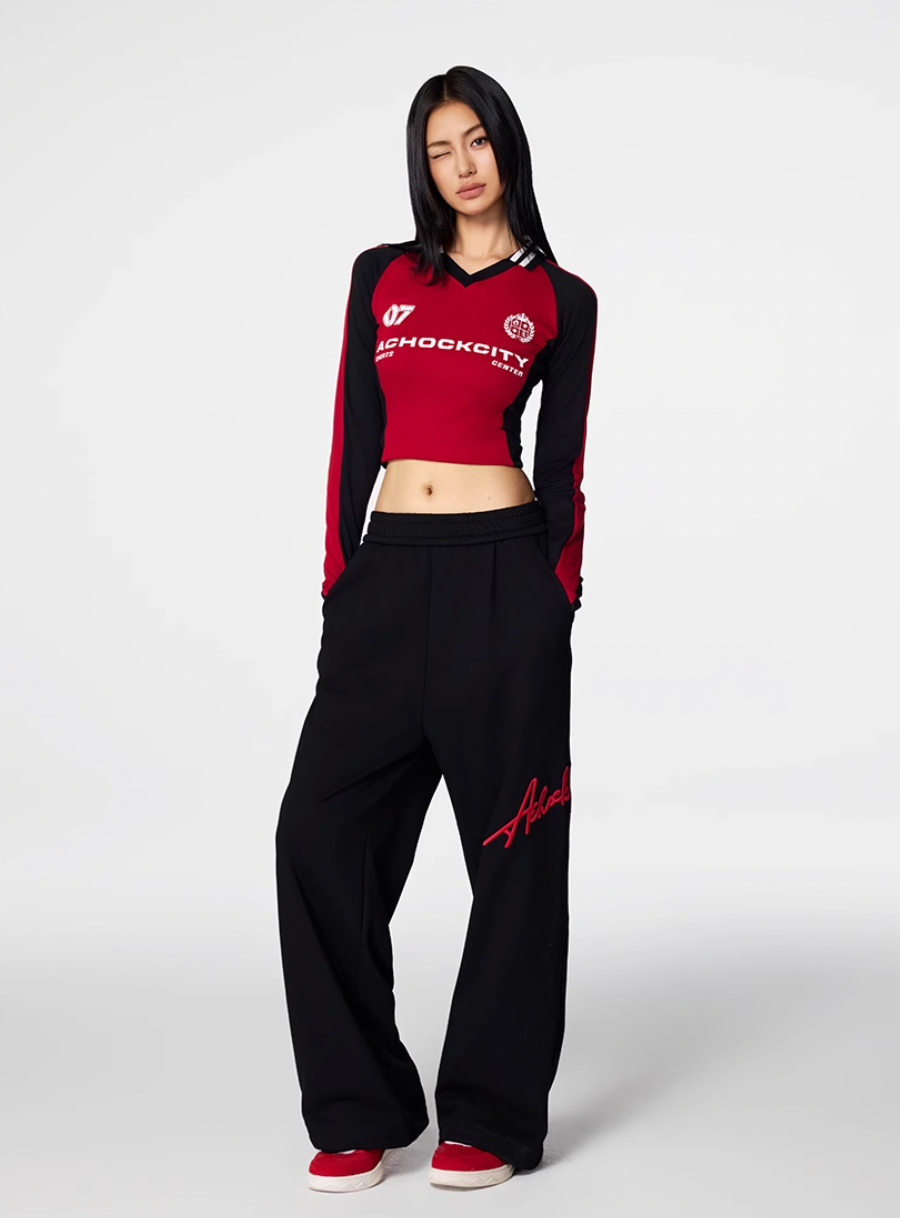 Achock Logo Embroidery Baggy Sweatpants | Face 3 Face