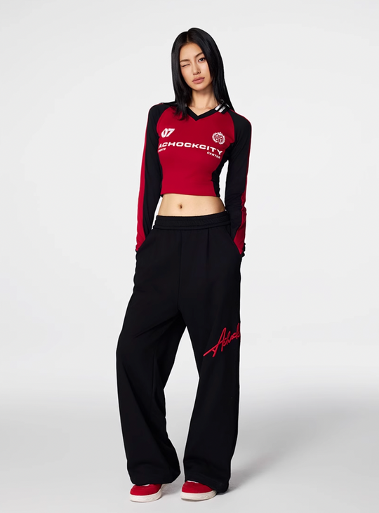 Achock Logo Embroidery Baggy Sweatpants | Face 3 Face