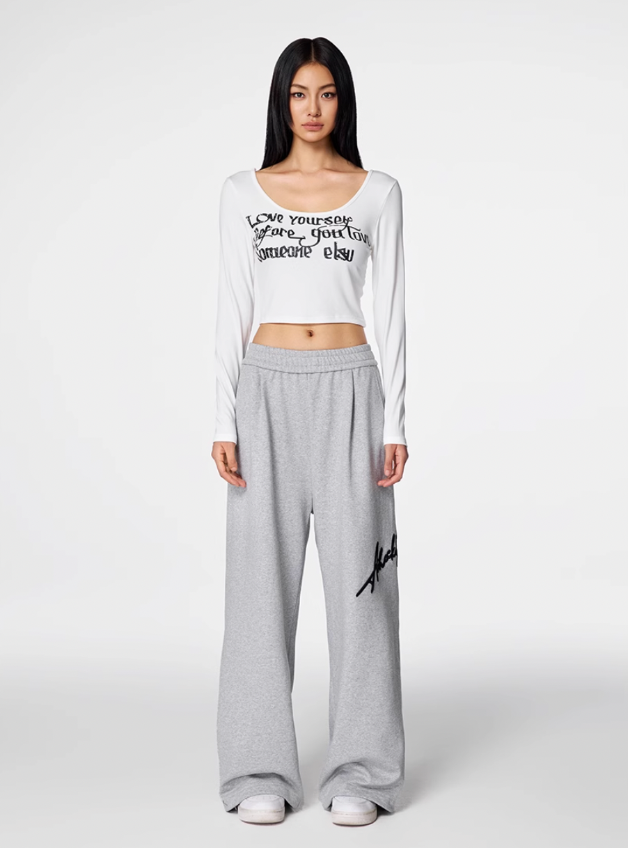 Achock Logo Embroidery Baggy Sweatpants | Face 3 Face