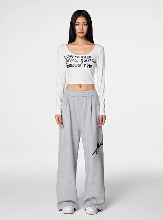 Achock Logo Embroidery Baggy Sweatpants | Face 3 Face