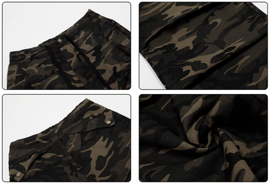 Streetwear baggy pants | Achock Camouflage Drawstring Baggy Work Pants | Face 3 Face