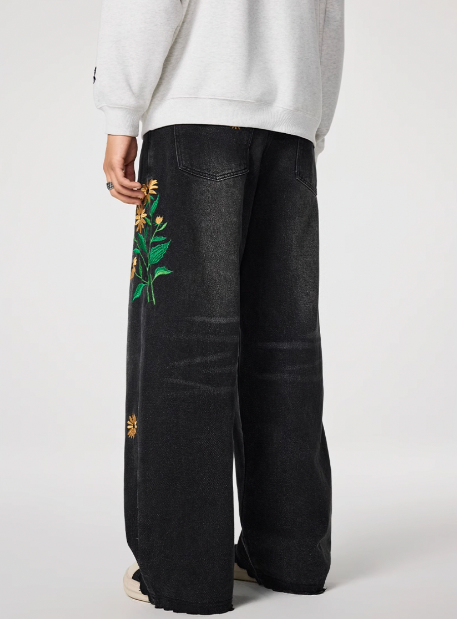 Achock Wash Floral Embroidery Jeans | Face 3 Face