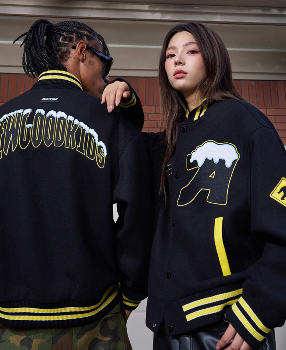AFGK Snow Monster Embroidered Varsity Jacket | Face 3 Face