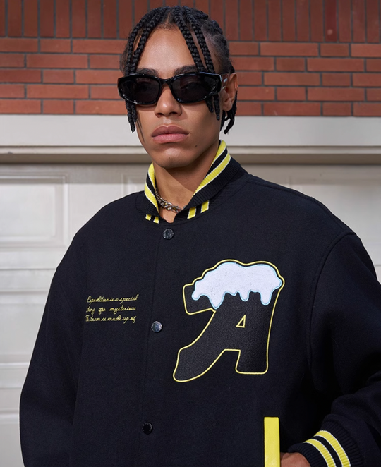AFGK Snow Monster Embroidered Varsity Jacket | Face 3 Face