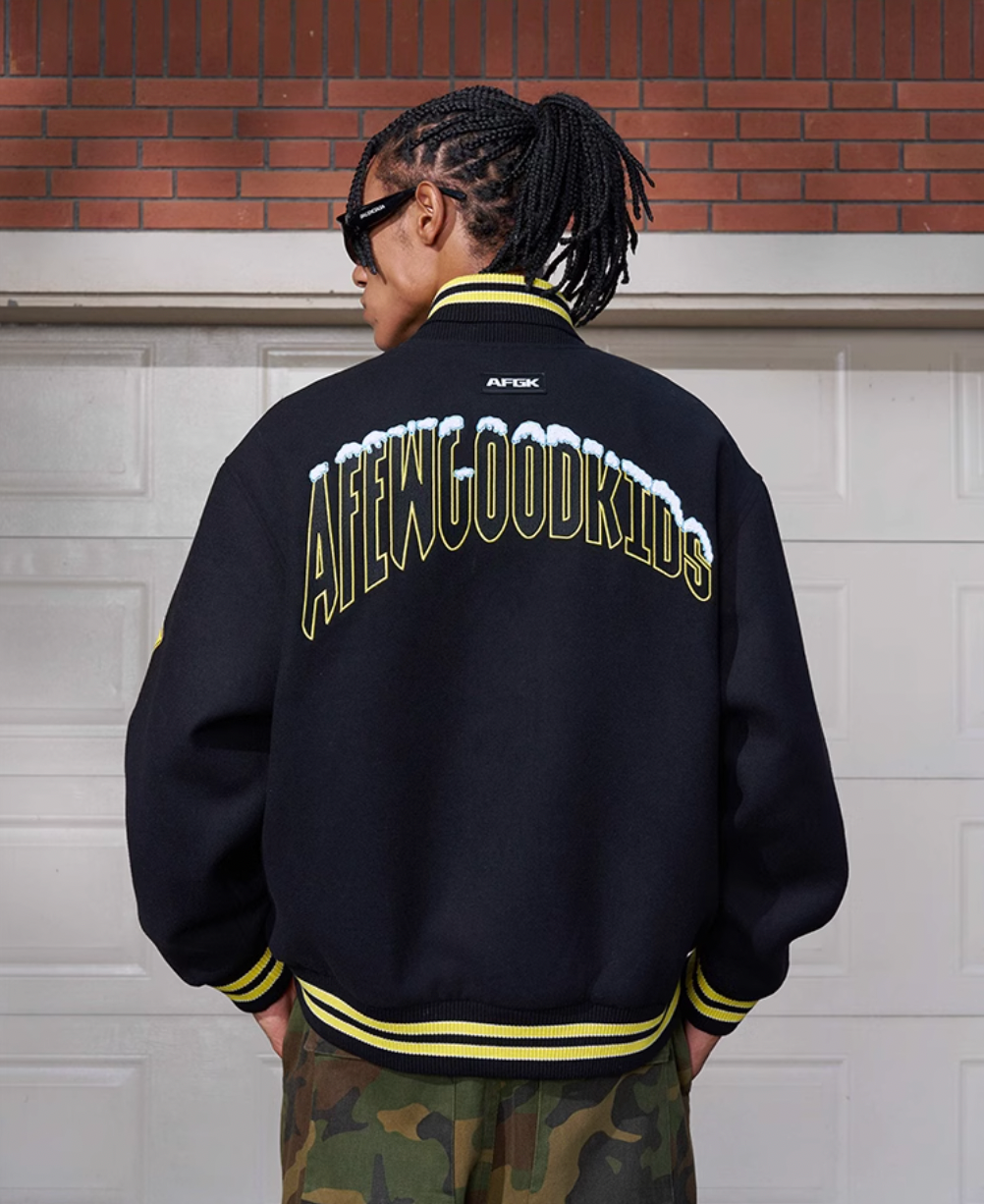 AFGK Snow Monster Embroidered Varsity Jacket | Face 3 Face
