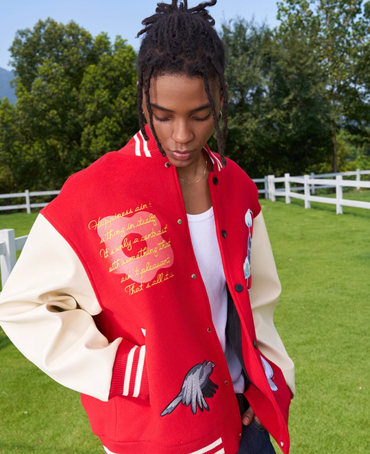 AFGK Flying Bird Embroidered Varsity Jacket | Face 3 Face