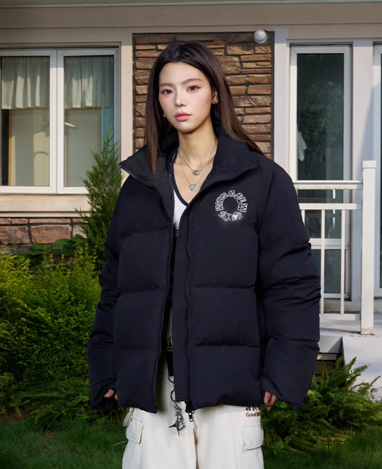 AFGK 1103 Rhinestone Embroidery Down Jacket | Face 3 Face