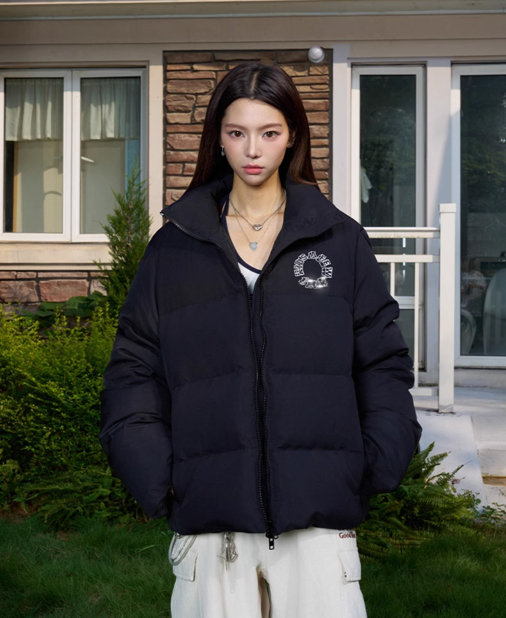 AFGK 1103 Rhinestone Embroidery Down Jacket | Face 3 Face