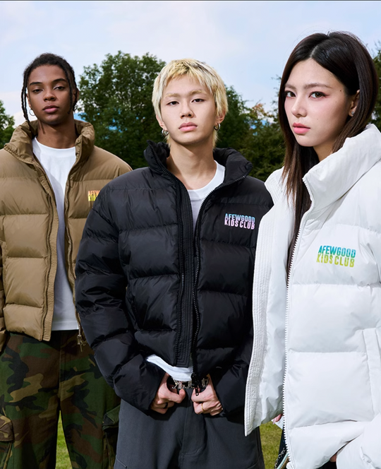 AFGK Gradient Logo Print and Embroidery Down Jacket | Face 3 Face