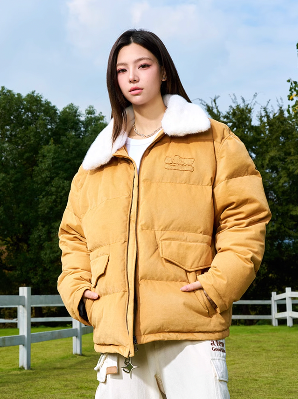 AFGK Removable Fur Collar Down Jacket | Face 3 Face