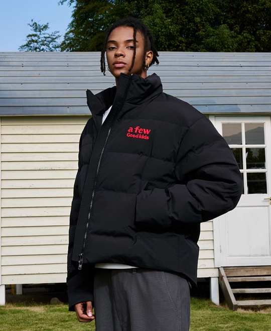 AFGK 3D Embroidered Logo Down Jacket | Face 3 Face