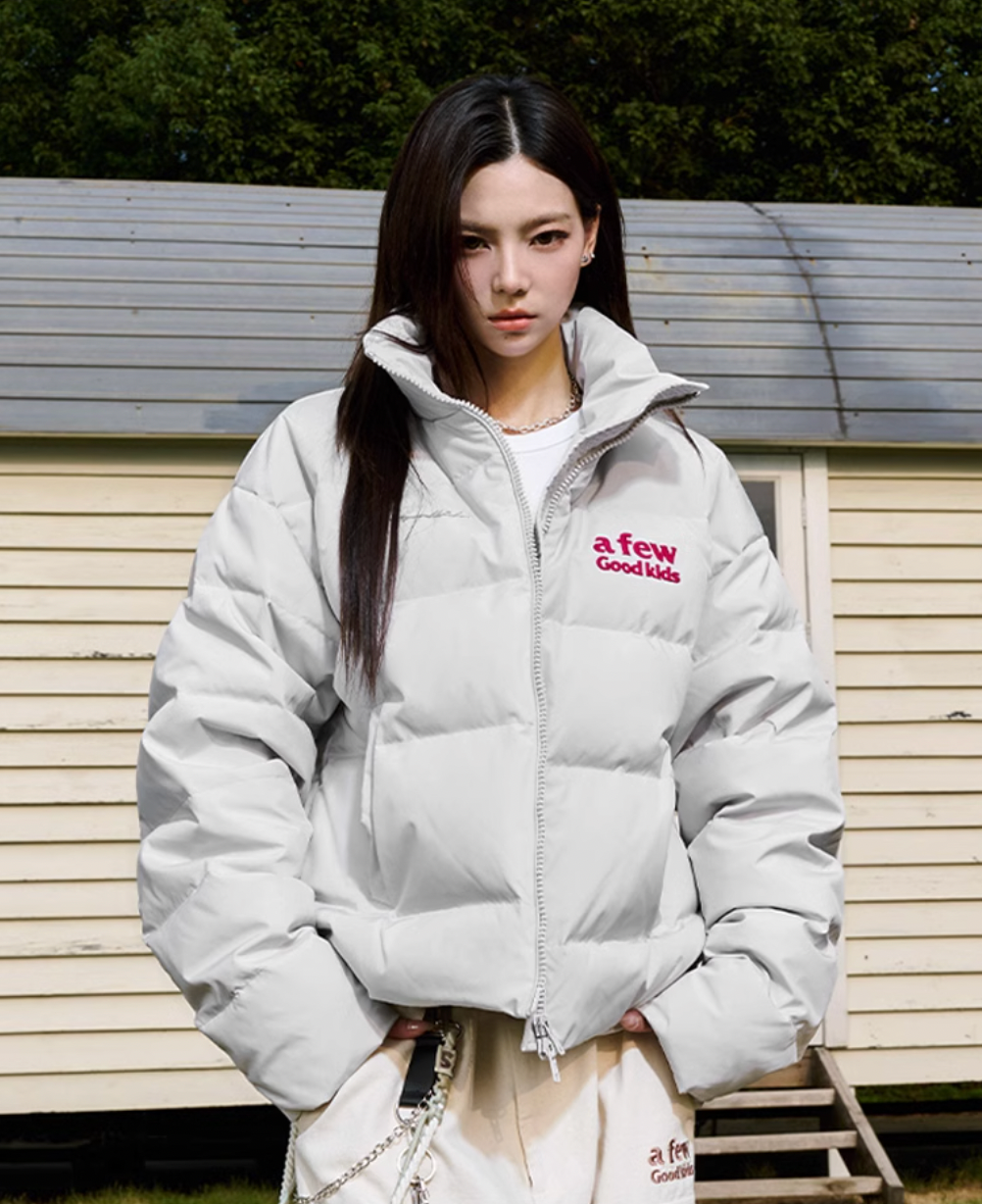 AFGK 3D Embroidered Logo Down Jacket | Face 3 Face