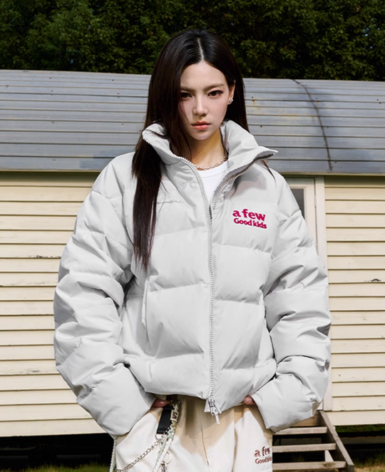 AFGK 3D Embroidered Logo Down Jacket | Face 3 Face